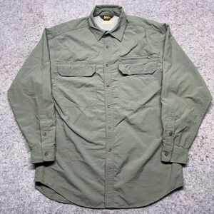 REI Long Sleeve Vented Button Up Shirt Men's‎ Medium Green Outdoors